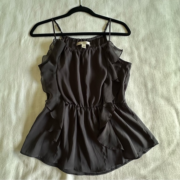 Lauren Conrad Blouse Womens Extra Small Sleeveless Ruffle Peplum XS Dressy Top - Picture 3 of 10